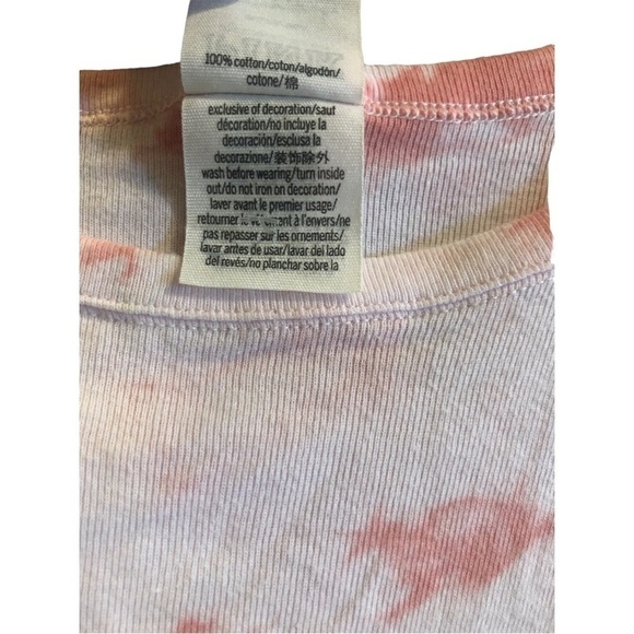 Victoria's Secret Pink Cropped Short Sleeve Shades of Pink Tye-Dyed Splatter M - Picture 7 of 8